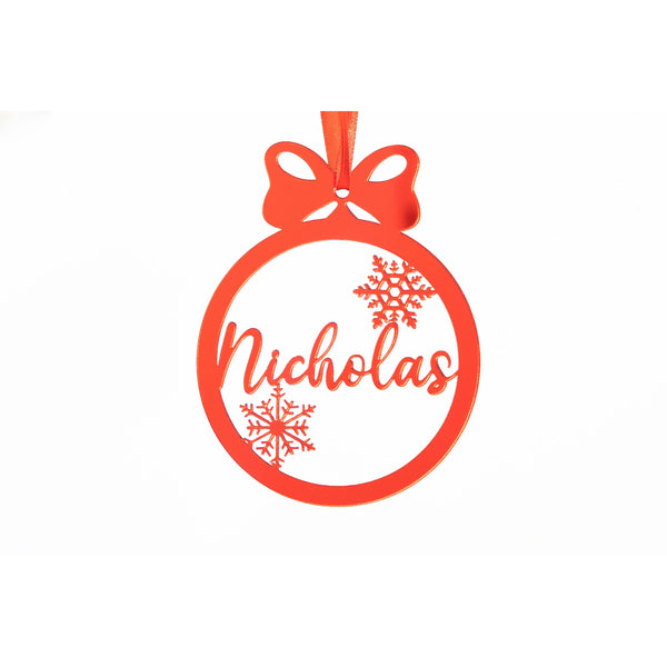 Personalisierte Weihnachtskugel aus verspiegeltem Plexiglas Mod 03